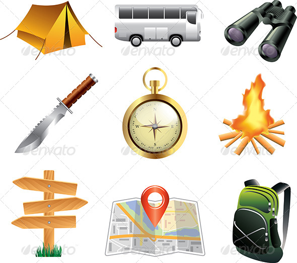 GraphicRiver Tourism and Camping Icons Set 5458788 GraphicRiver Tourism and Camping Icons Set 5458788