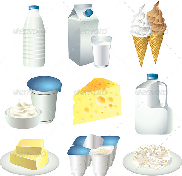 GraphicRiver Milk and Dairy Products Vector Set 5460085 GraphicRiver Milk and Dairy Products Vector Set 5460085