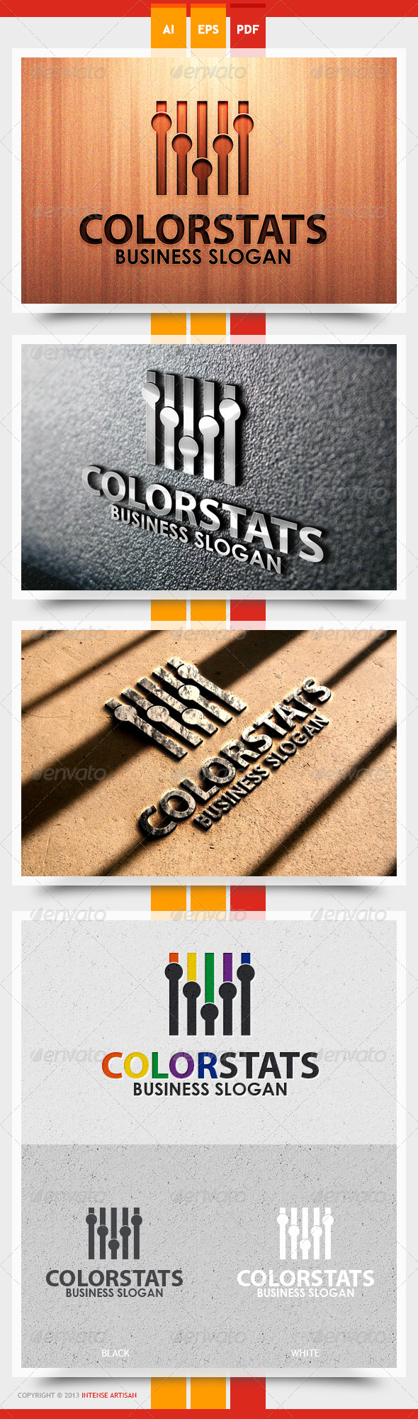 Color Stats Logo Template - Objects Logo Templates