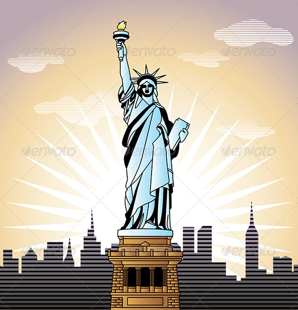 GraphicRiver Landscape with Statue of Liberty in New York 5468381 GraphicRiver Landscape with Statue of Liberty in New York 5468381