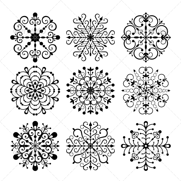 GraphicRiver Decorative Vector Snowflakes Set 5472106 GraphicRiver Decorative Vector Snowflakes Set 5472106
