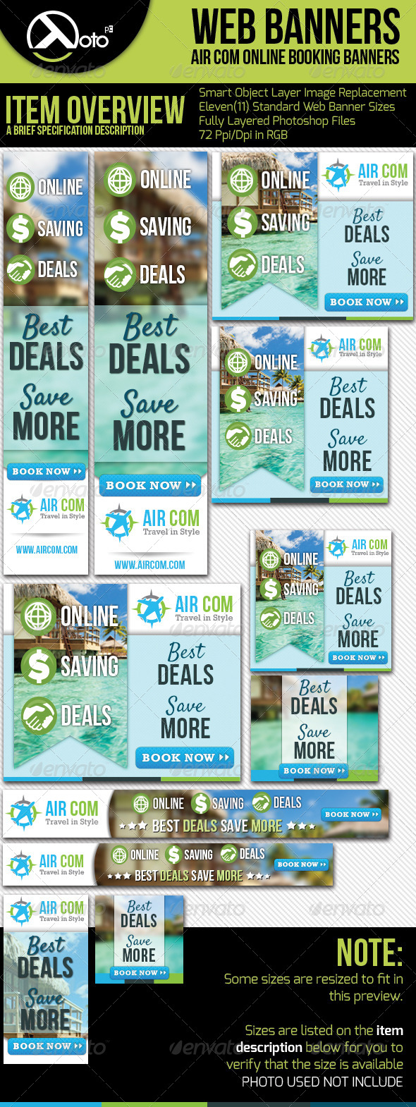 Online Booking Travel Web Banner - Banners & Ads Web Elements