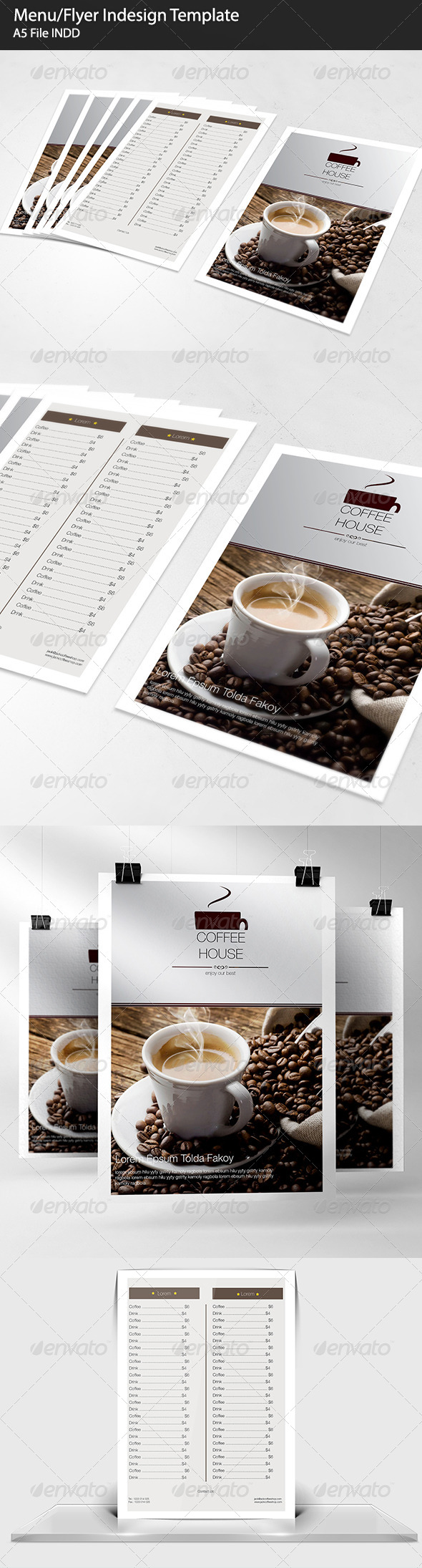 Menu/Flyer Indesign Template - Food Menus Print Templates