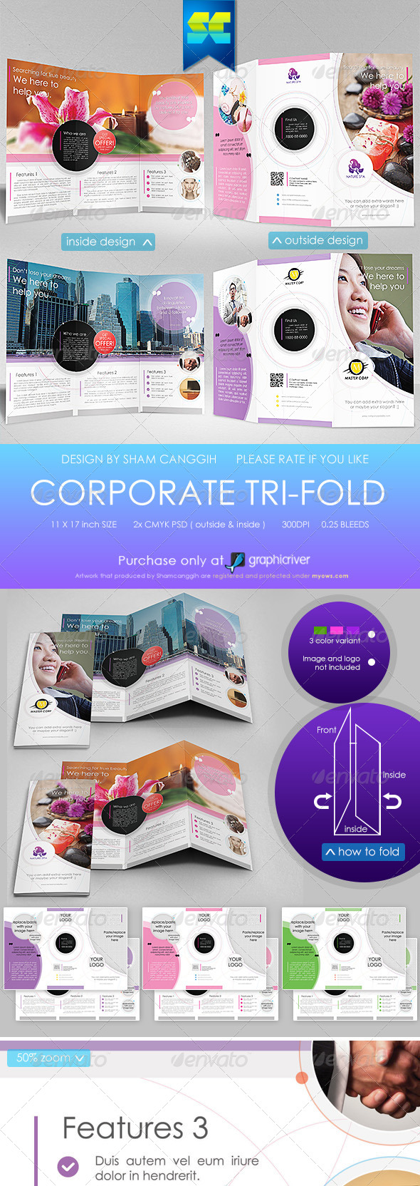 Modern Multi-Purpose Tri-fold - Corporate Brochures