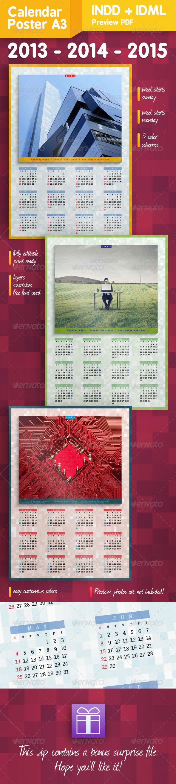 GraphicRiver Calendar Poster A3 2013-2014-2015 5482985 GraphicRiver Calendar Poster A3 2013-2014-2015 5482985