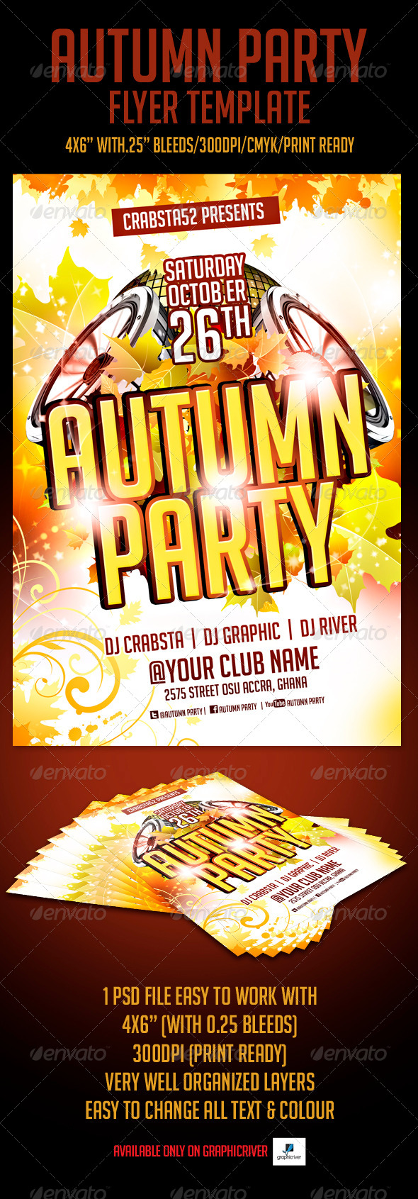 GraphicRiver Autumn Party Flyer Template 5483184 GraphicRiver Autumn Party Flyer Template 5483184