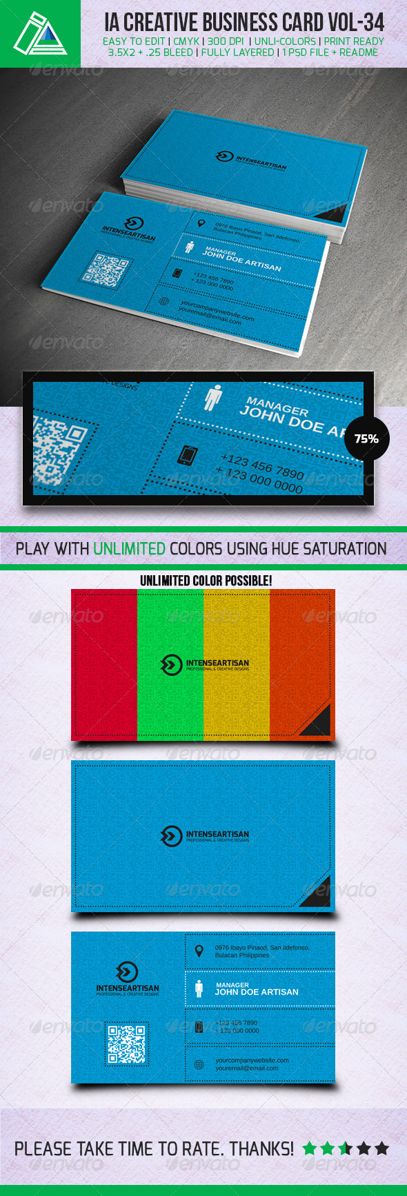 IntenseArtisan Business Card Vol 34 - Creative Business Cards