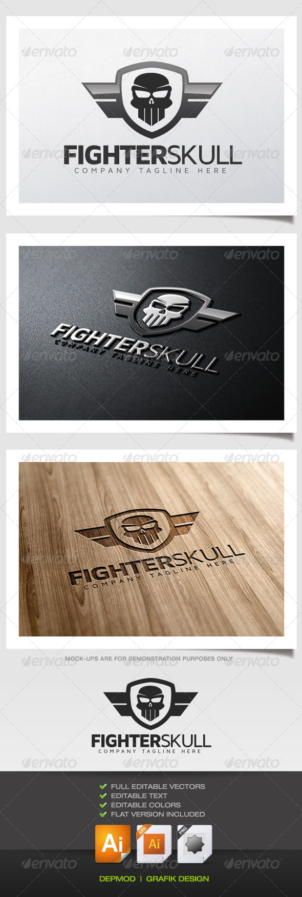 GraphicRiver Fighter Skull Logo 5483450 GraphicRiver Fighter Skull Logo 5483450