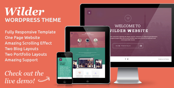 Wilder - Flat One Page Responsive WordPress Theme - Creative WordPress