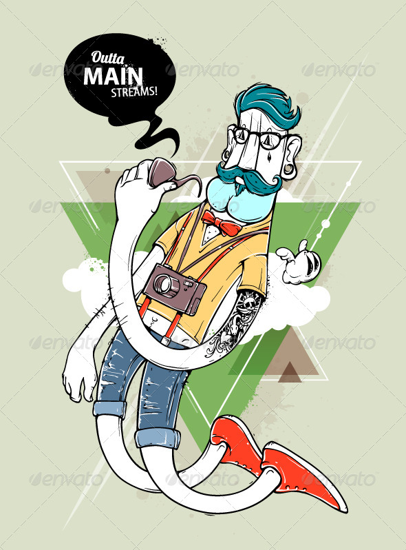GraphicRiver Hipster graffiti character 5487710 GraphicRiver Hipster graffiti character 5487710