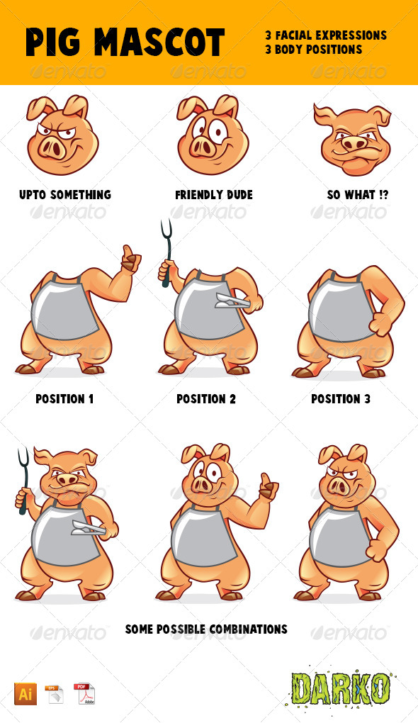 GraphicRiver Pig Mascot Character 5490092 GraphicRiver Pig Mascot Character 5490092