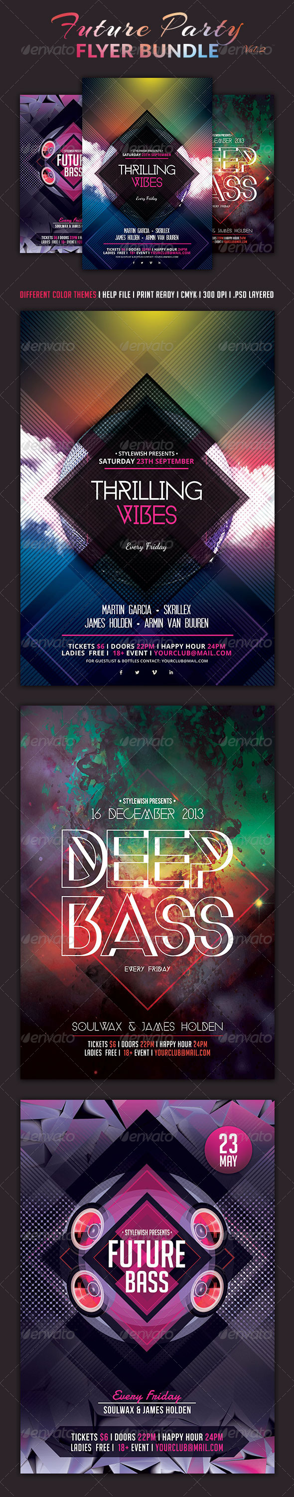 Future Party Flyer Bundle Vol2 - Clubs & Parties Events