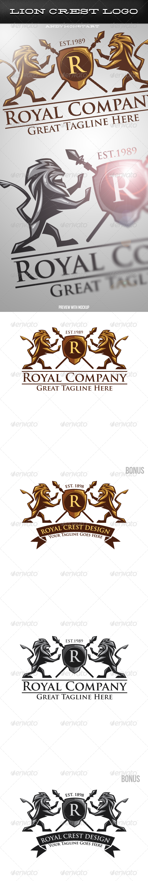 GraphicRiver Luxury Medieval Heraldic Lion Crest Logo 5492808 GraphicRiver Luxury Medieval Heraldic Lion Crest Logo 5492808