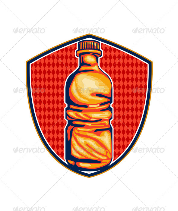 GraphicRiver Soda or Water Bottle Retro Crest 5493052 GraphicRiver Soda or Water Bottle Retro Crest 5493052