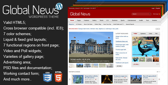 Global News Portal - WordPress Theme - News / Editorial Blog / Magazine