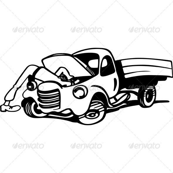 GraphicRiver Repairing the Truck 5493160 GraphicRiver Repairing the Truck 5493160