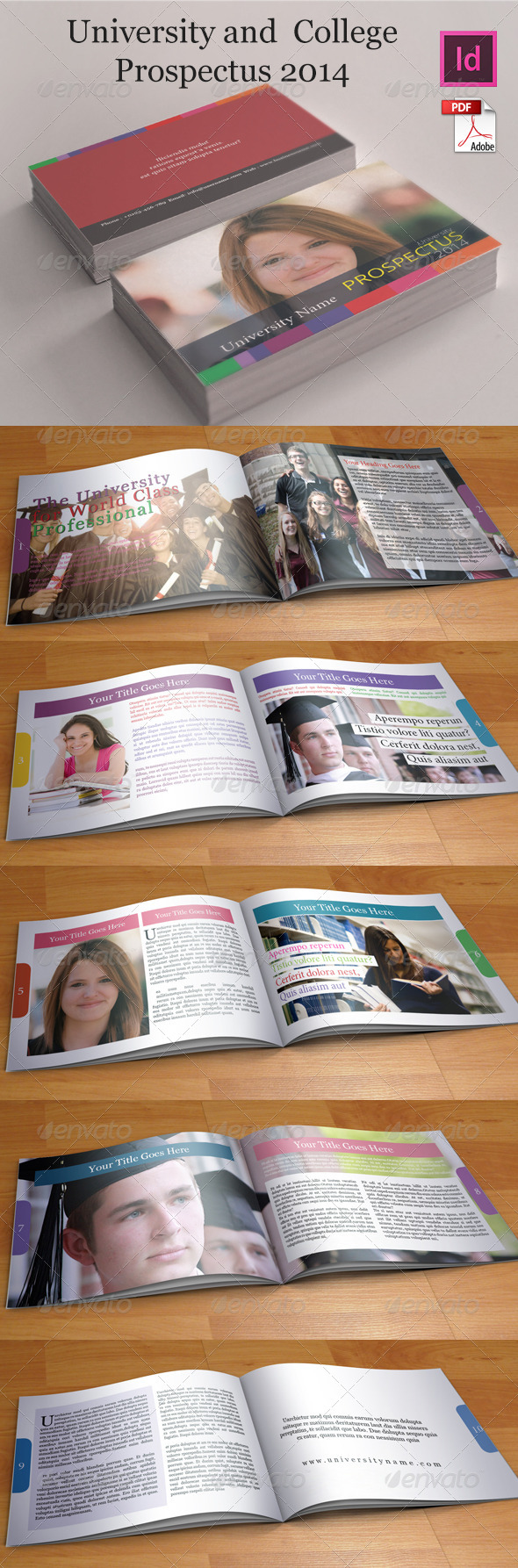 University and College Prospectus 2014 Templates - Informational Brochures