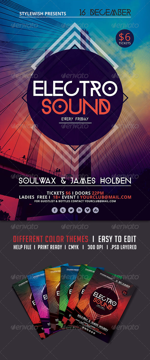 Electro Sound Flyer - Clubs & Parties Events