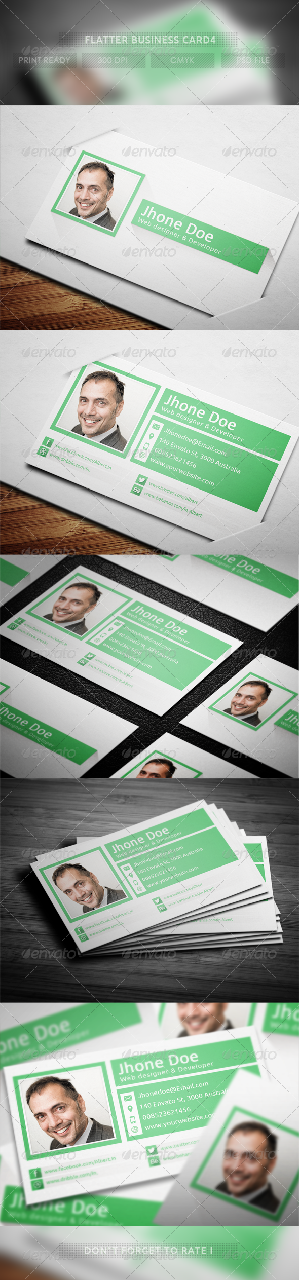 Flat Business Card 4 - Corporate Business Cards