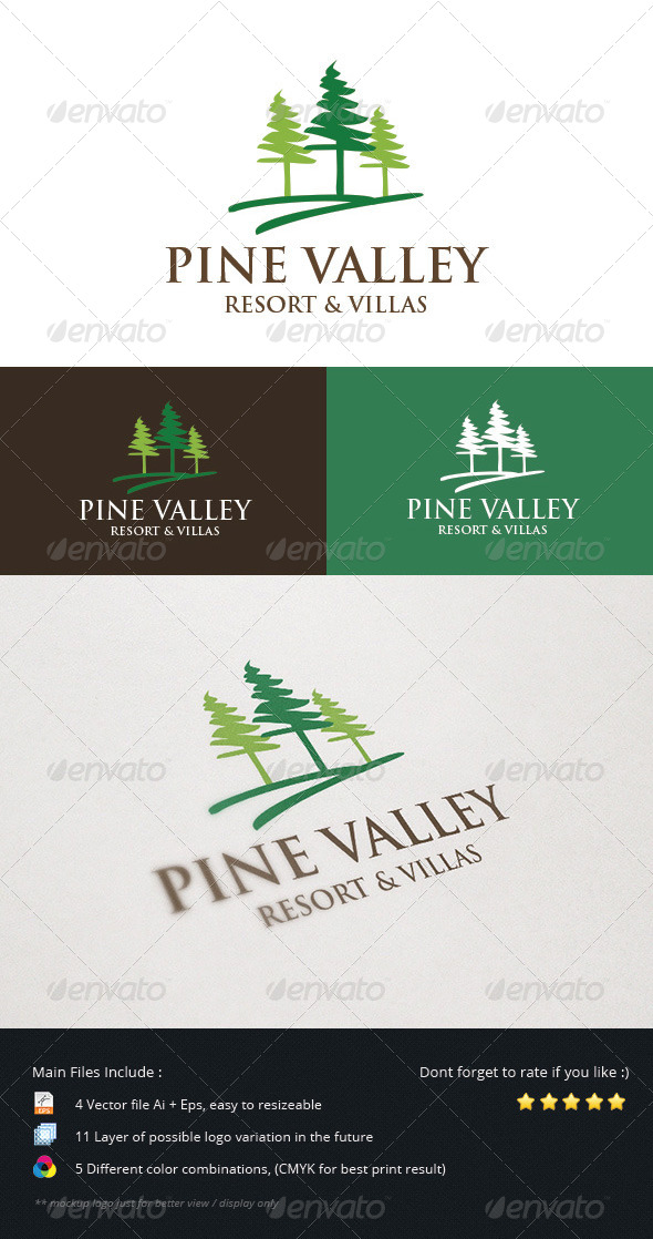 GraphicRiver Pine Valley Resort & Villas Logo 5499749 GraphicRiver Pine Valley Resort & Villas Logo 5499749