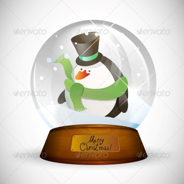 GraphicRiver Christmas Snow Globe with Penguin 5499780 GraphicRiver Christmas Snow Globe with Penguin 5499780
