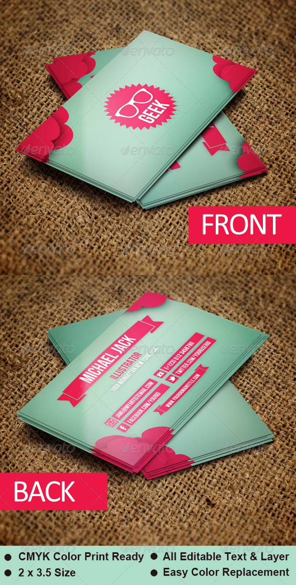 Geek - Business Card Template - Creative Business Cards