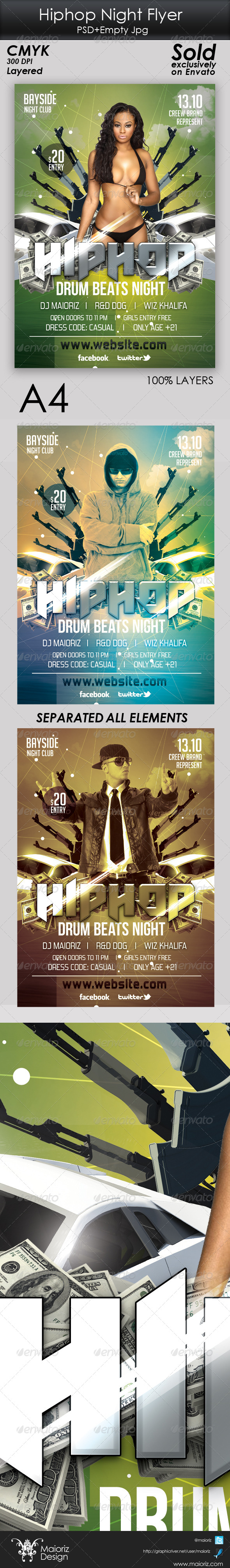 GraphicRiver Hiphop Night Flyer Template 5482659 GraphicRiver Hiphop Night Flyer Template 5482659