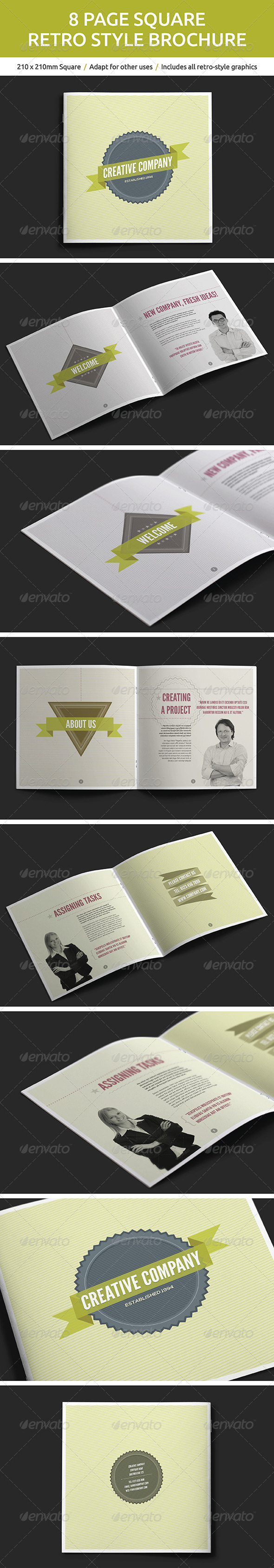 GraphicRiver 8 Page Square Retro Style Brochure 5507647 GraphicRiver 8 Page Square Retro Style Brochure 5507647