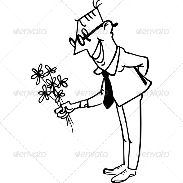 GraphicRiver Man with a Bouquet of Flowers 5510936 GraphicRiver Man with a Bouquet of Flowers 5510936