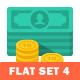 Money Flat Icon Set for Web and Mobile Application