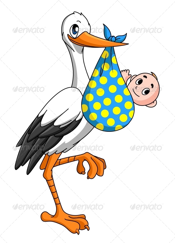 GraphicRiver Stork with Newborn Baby 5520462 GraphicRiver Stork with Newborn Baby 5520462