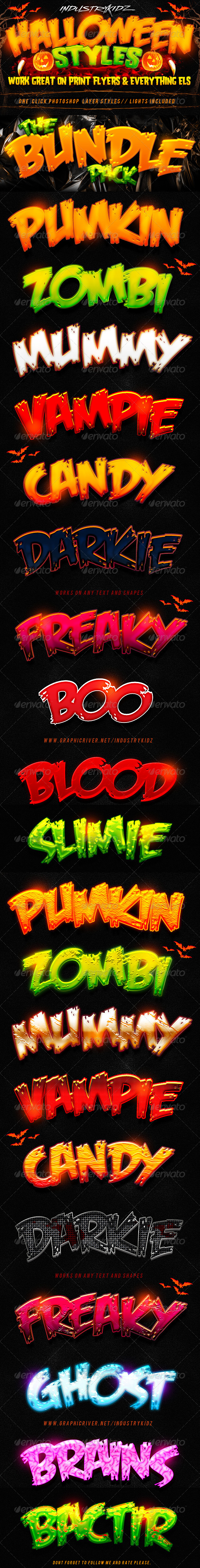 Halloween Photoshop Layer Styles Bundle - Add-ons