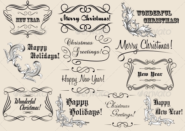 GraphicRiver Christmas and New Year Calligraphic Headlines 5520635 GraphicRiver Christmas and New Year Calligraphic Headlines 5520635