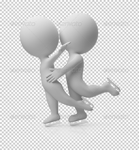 GraphicRiver 3D small people figure skating 5522625 GraphicRiver 3D small people figure skating 5522625