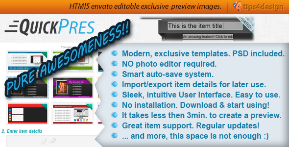 CodeCanyon QuickPres Item Preview Image Editor 5523693 CodeCanyon QuickPres Item Preview Image Editor 5523693