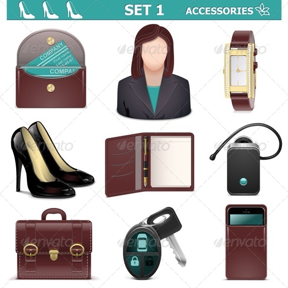 GraphicRiver Vector Female Accessories Set 1 5530898 GraphicRiver Vector Female Accessories Set 1 5530898