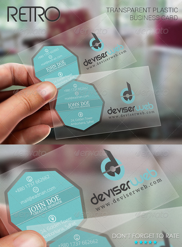 GraphicRiver Retro Transparent Plastic Business Card 5530979 GraphicRiver Retro Transparent Plastic Business Card 5530979