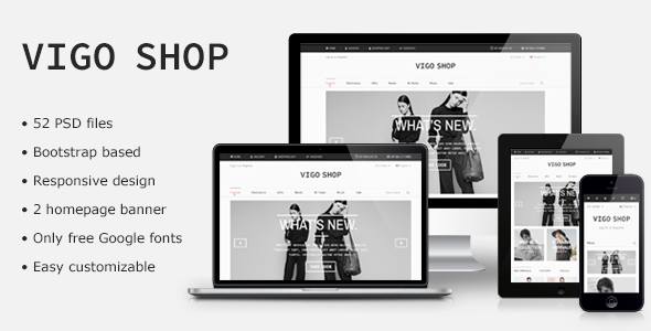 Vigo Shop - Responsive Bootstrap eCommerce PSD - Retail PSD Templates
