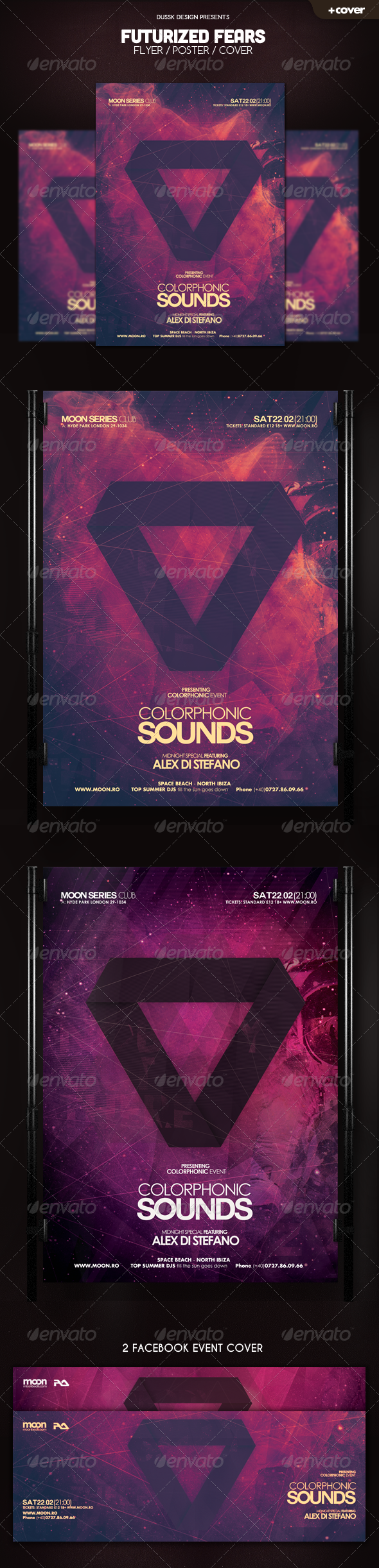 Futurized Fears Flyer and Cover - Clubs & Parties Events