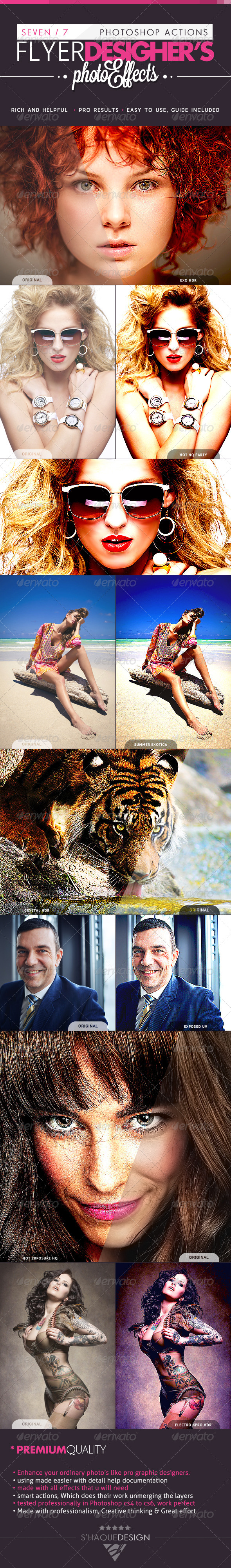 7 PRO Flyer Designer's Effects - Ps Actions - Photo Effects Actions