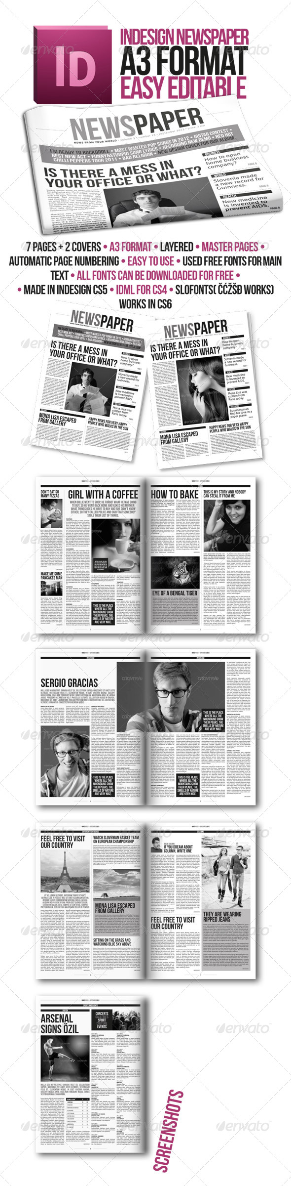 GraphicRiver Indesign Modern Newspaper Magazine Template A3 5542207 GraphicRiver Indesign Modern Newspaper Magazine Template A3 5542207