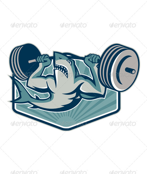 GraphicRiver Shark Weightlifter Lifting Weights Mascot 5544990 GraphicRiver Shark Weightlifter Lifting Weights Mascot 5544990