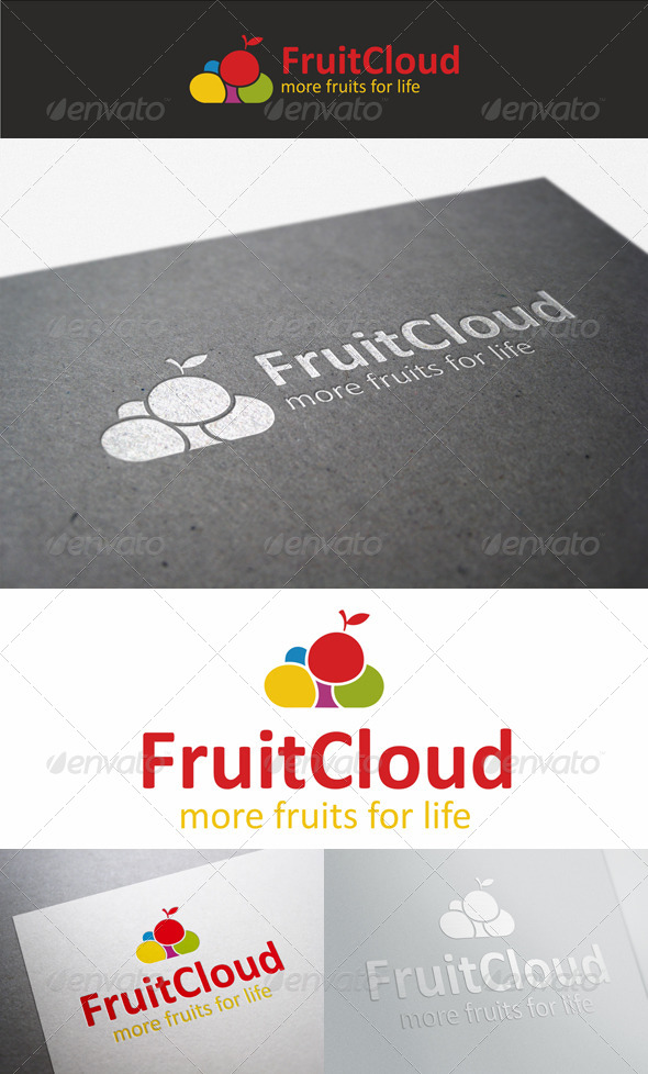 Fruit Cloud Colorful Logo - Nature Logo Templates