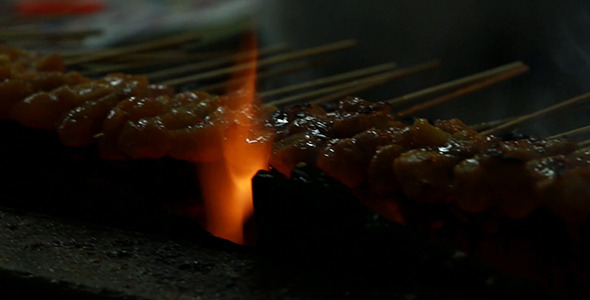 VideoHive Grilling Satay Close-Up 5553812 VideoHive Grilling Satay Close-Up 5553812