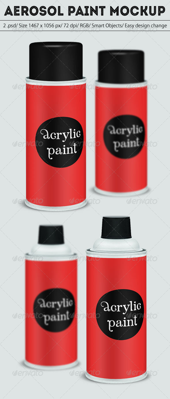 Aerosol Paint Mockup - Miscellaneous Packaging