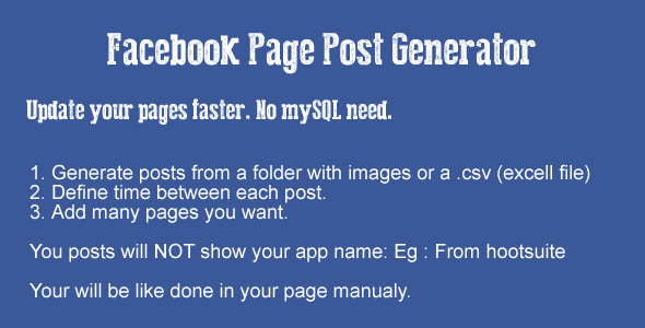 Facebook Page Post Generator - CodeCanyon Item for Sale