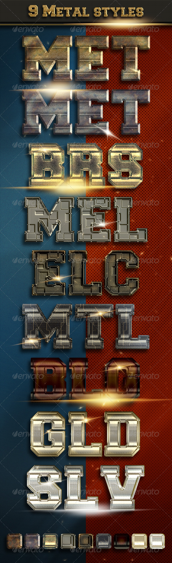 9 Metal Text Styles - vol. 3 - Text Effects Styles