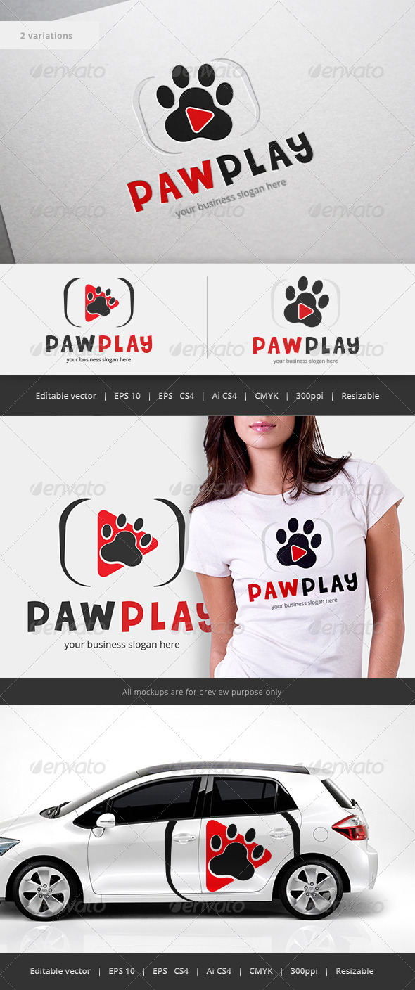 GraphicRiver Paw Play Logo 5562378 GraphicRiver Paw Play Logo 5562378