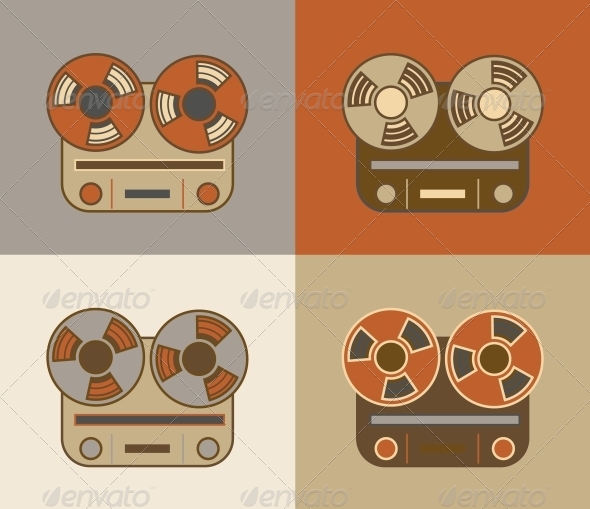 GraphicRiver Retro Reel to Reel Tape Recorder Icon 5562425 GraphicRiver Retro Reel to Reel Tape Recorder Icon 5562425