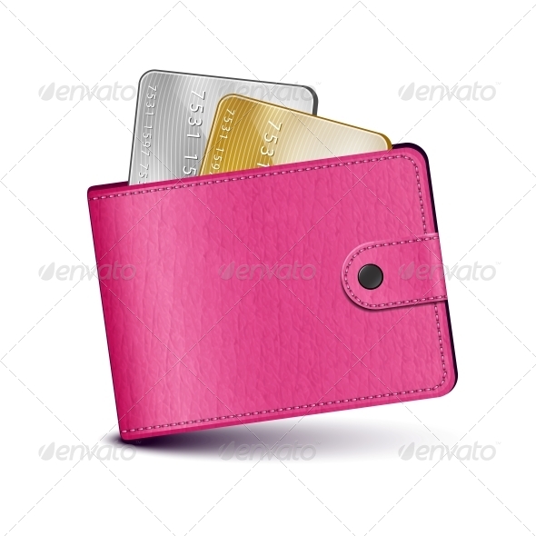 GraphicRiver Pink Leather Wallet 5567775 GraphicRiver Pink Leather Wallet 5567775